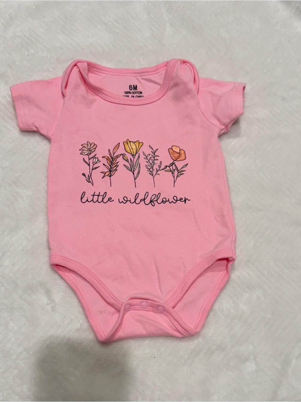 Little Wildflower Pink Baby One-Piece Bodysuit